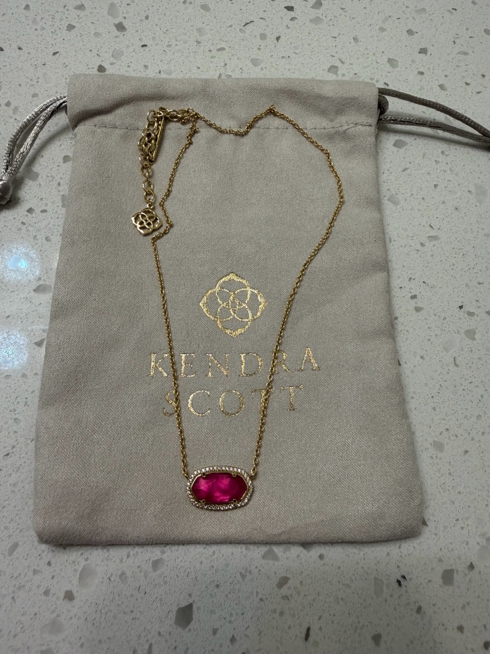Kendra Scott Elisa Pave Necklace in Azalea Illusion